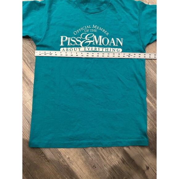 Vtg Funny Shirt Piss & Moan About Everything Club Men Large Joke Studio 4 East - Picture 4 of 7